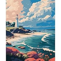 アートペイント 海 Amazon | SDYJQ Paint by Numbers Kit 大人用 数字による海の波
